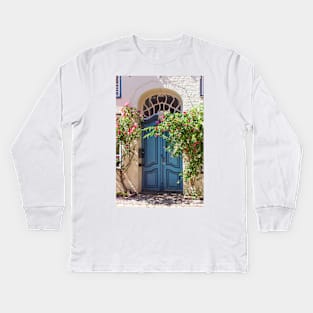 Historic house facade, door, , old town, Lübeck, Schleswig-Holstein, Germany, Europe Kids Long Sleeve T-Shirt